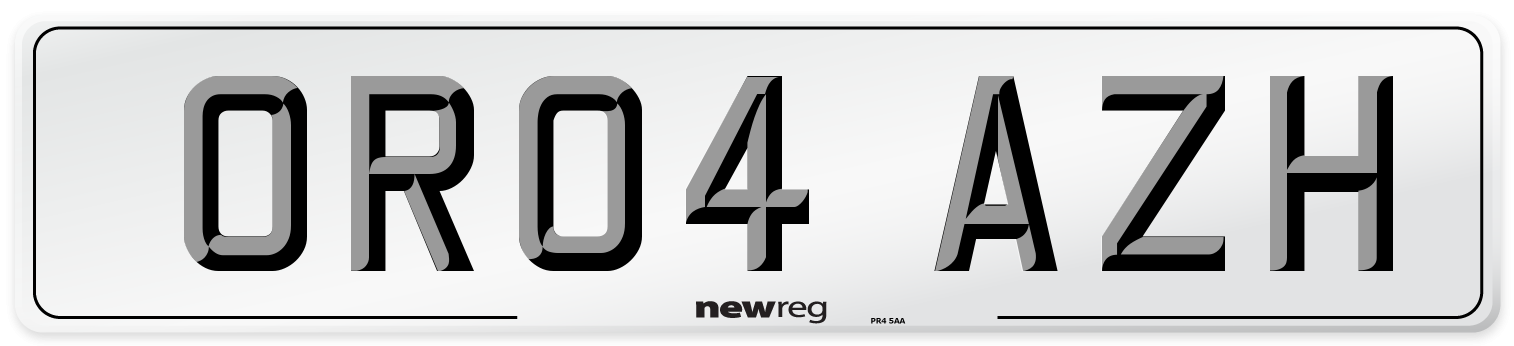 OR04 AZH Number Plate from New Reg